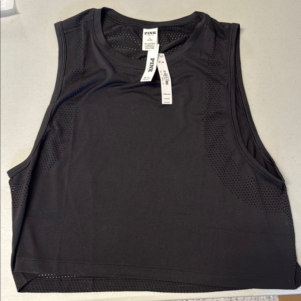 PINK Victoria's Secret Women's Black Sleeveless Top Workout Tank